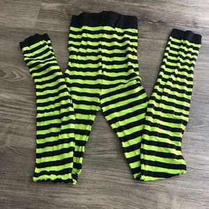🎂Neon Green Yellow Footless Tights